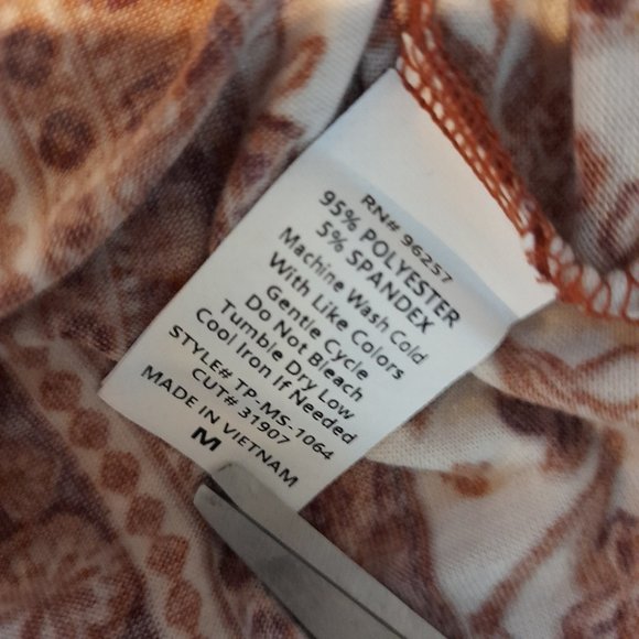 PARALLEL SKIES RUST PAISLEY BOHO INDIE BANDANA TOP SIZE MED-NWT - Picture 10 of 10